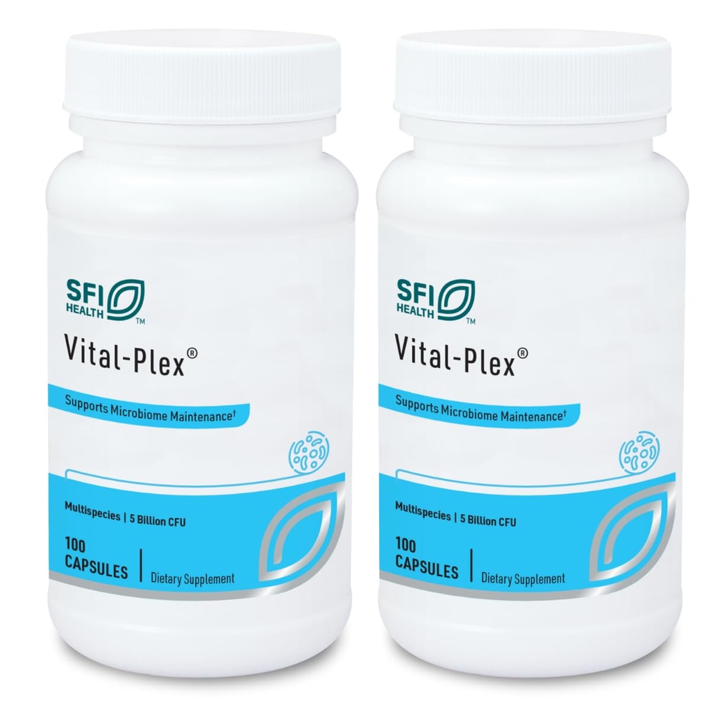 Klaire Labs SFI Health Vital-Plex Probiotic - helpt GI Microbiota voor mannen en vrouwen opnieuw in evenwicht te brengen, 5 miljard CFU Hypoallergeen & Dairy-Free Bifidobacterium & Lactobacillus Blend (100 capsules, 2 verpakkingen)