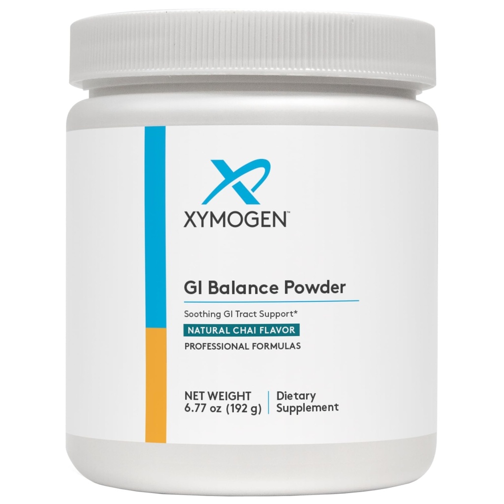 XYMOGEN GI Balance Powder - Apaisant GI Tract Support avec la racine de marshmallow, réglisse, Quercetin, Zinc L-Carnosine, Aloe, Gastrique Mucin - Soutient la santé de Gut + Fonction saine Bowel - Chai (6,77 oz)