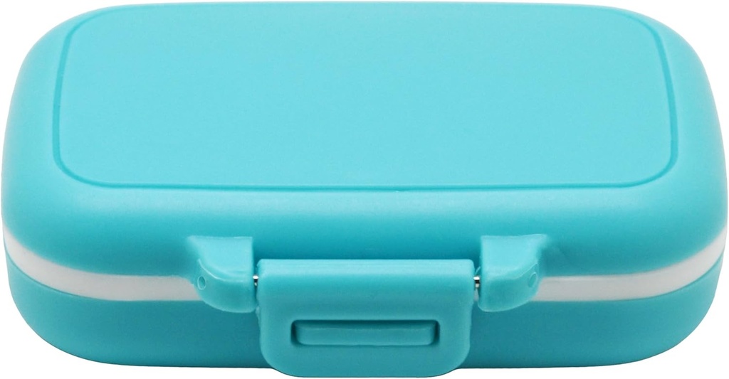 Kleine pil Box Supplement Case voor Pocket of Portemonnee - 3 Verwijderbare Compartments Travel Medication Carry Case - Daily Vitamine Organizer Box (Blauw)