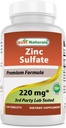 Best Naturals Zinksulfaat 220 mg 120 tabletten - 3rd Party Lab getest - Made in the USA - Glutenvrij & niet-GMO
