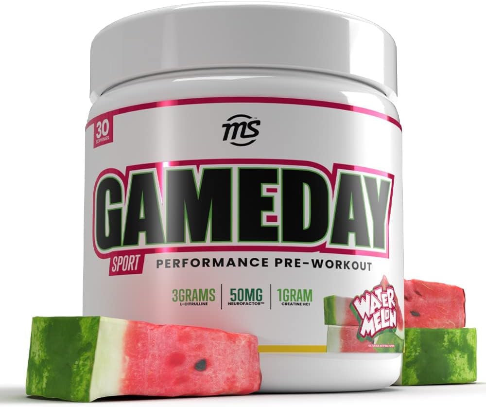 Man Sports Game Day - Sport Pre-Workout, Watermeloen Flavored Energy Drink Mix met natuurlijke cafeïne, 330g, 30 Days Supply