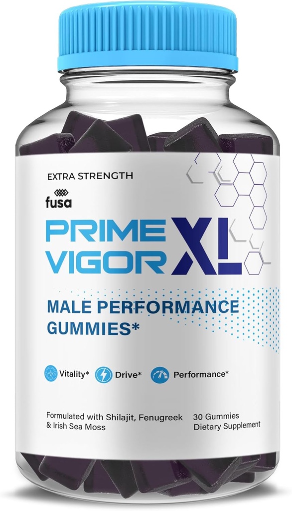 Prime Vigor XL Gummies PrimeVigor XL Me Gummy Supplement, Prime Vigor Maximum Strength Advanced Shilajit Irish Sea Moss Fenugreek Gummies for Men Global Energy & Vitalité Support (1 mois d'approvisionnement)