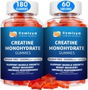 Gommies monohydratées de créatine 5g pour les hommes et les femmes, 7100mg avec la Taurine Liposomale, BCAA, Alpha GPC, B12, Creatine monohydratée Chews pour la croissance musculaire, Flaveur de fraises, 180Contenu