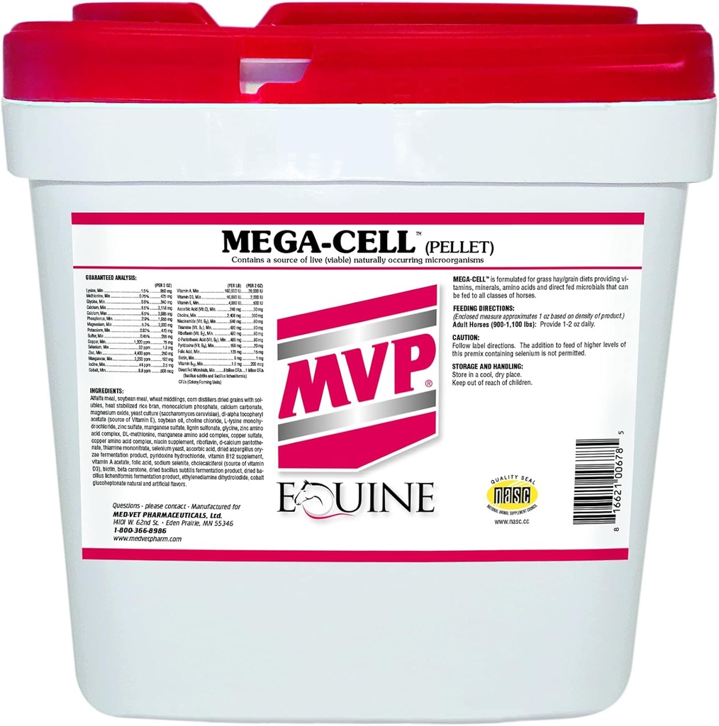 Mega-Cell (25lb) Balanced Vitamine & Mineraal Ondersteuning voor Paarden
