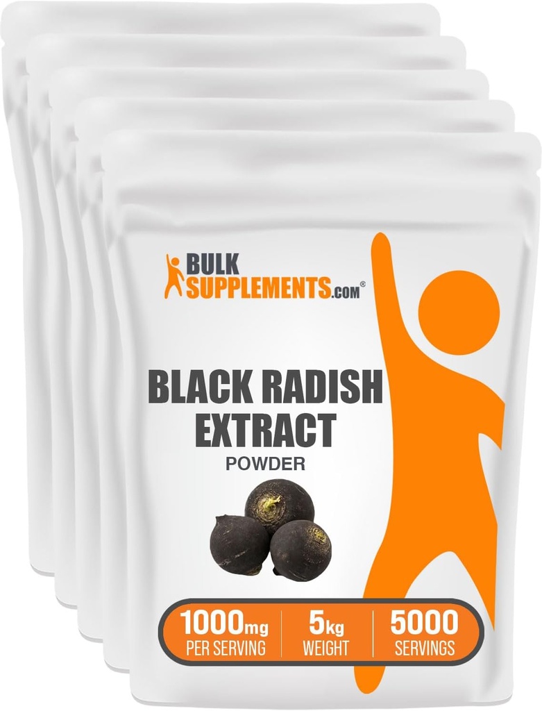 BulkSupplements.com Zwarte Radijs Extract Poeder - Lever Ondersteuning - Spaanse Zwarte Radijs Extract - Lever Supplement - Kruidensupplementen voor lever en spijsverteringsgezondheid (5 Kilogram - 11 lbs)