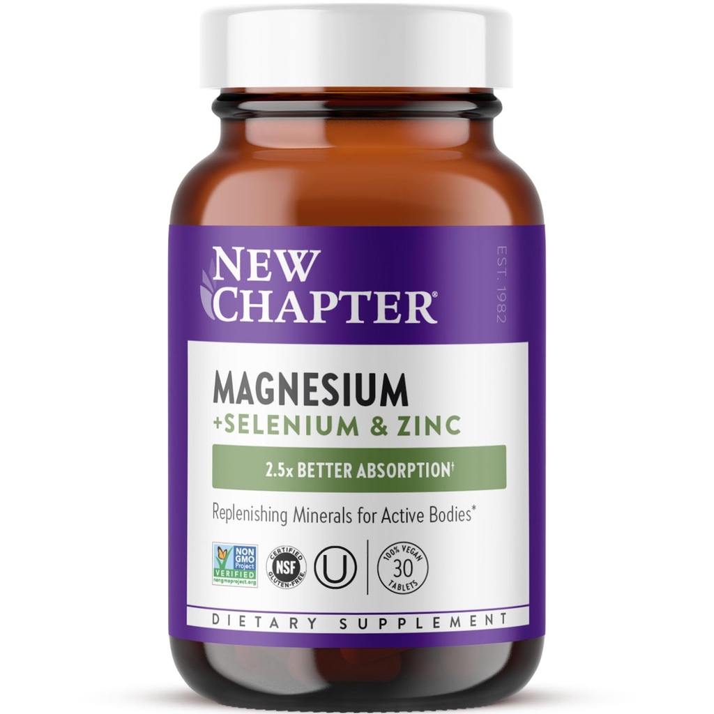 Nieuw hoofdstuk Magnesium-Selenium-Zinc Supplement, 325 mg Magnesium in One-Daily Tablet voor actieve lichamen, Bounce Terug Na oefening met spierondersteuning Mineralen + Hydrating Elektrolyten, 30 Tellen