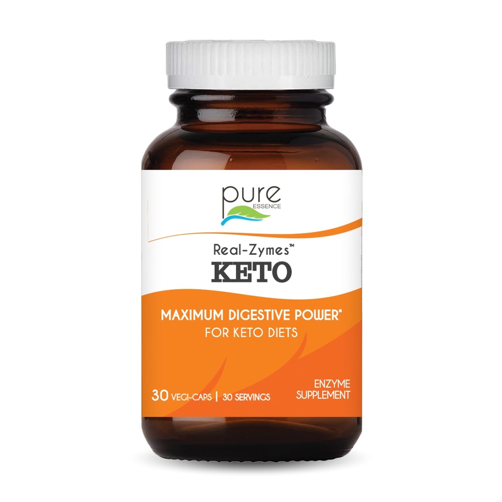 Real-ZymesTM KETO Digestieve Enzymen Supplement met Probiotica voor betere spijsvertering - Natuurlijke ondersteuning voor verlichting van opgeblazen gevoel, gas, Belching, diarree, constipatie, IBS, enz. - 30 Caps