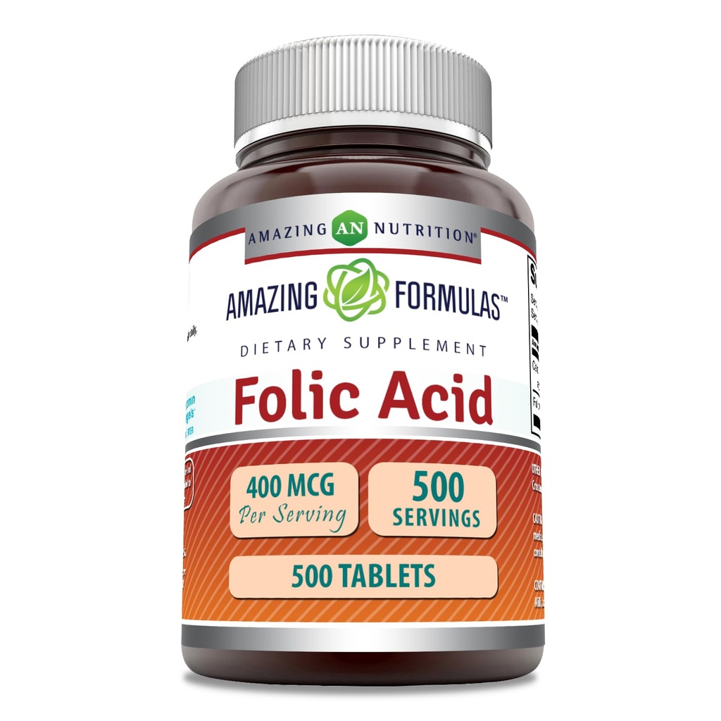 Amazing Formulas Folic Acid (Vitamine B9) 400 mcg 