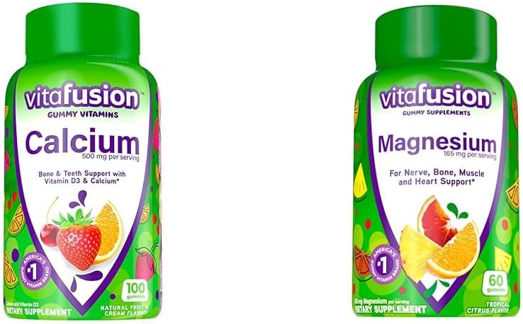 Vitafusion Kauwbare Calcium Gummy Vitaminen voor bot en tanden Ondersteuning, Fruit en Cream Flavored, Amerika