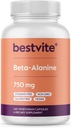 BESTVITE Beta Alanine 750mg (240 Capsules végétariennes) - Pas de stéarate - Vegan - Non OGM - Sans gluten