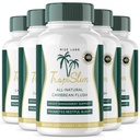 (Paquet officiel 5) Tropislim, Tropislim Toutes les Caraïbes naturelles Flush, Supplément de perte de poids, Tropislim Slim Capsules pour femmes, Mode de vie sain + Leaner Physique, Tropical Reviews (300 Capsules)