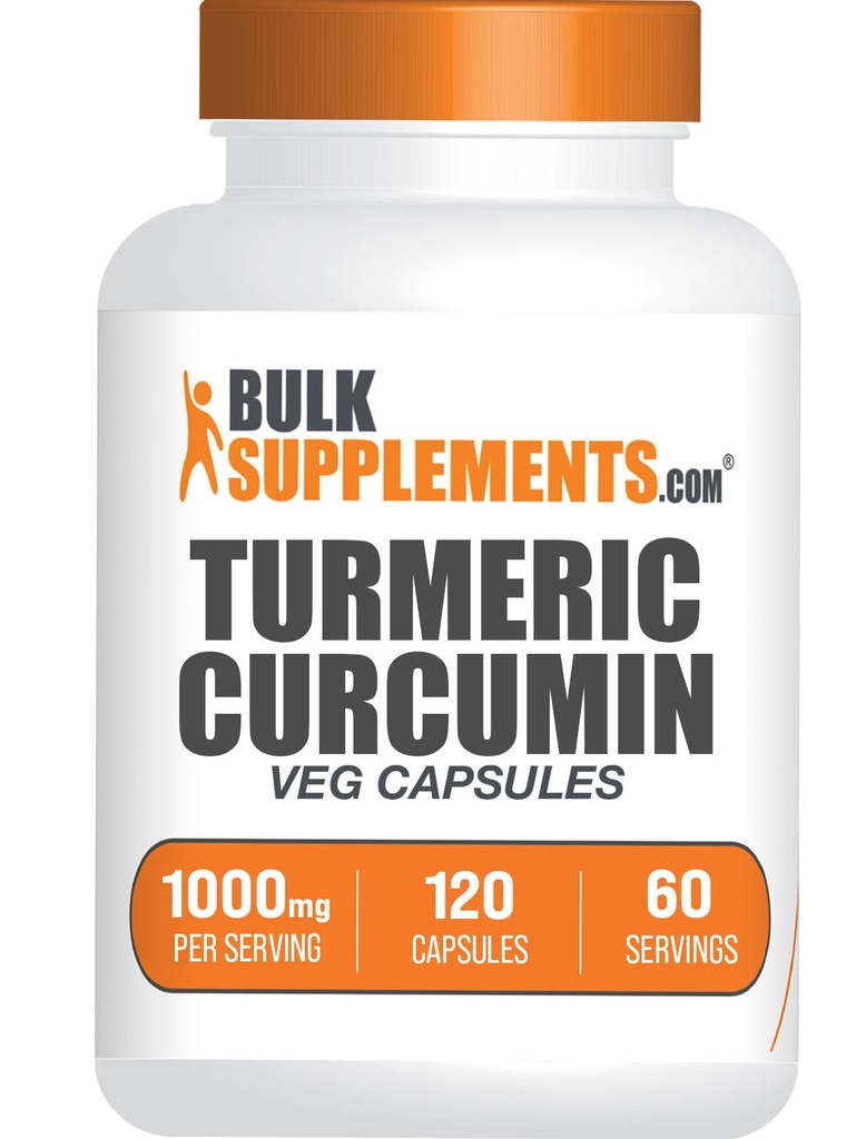 BulkSupplements.com Kurkuma Extract Capsules - Kurkuma Supplement, Kurkuma Curcumin Supplement 1000mg - Glutenvrij,120 Veg Capsules (verpakking van 1)