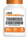 BulkSupplements.com Kurkuma Extract Capsules - Kurkuma Supplement, Kurkuma Curcumin Supplement 1000mg - Glutenvrij,120 Veg Capsules (verpakking van 1)