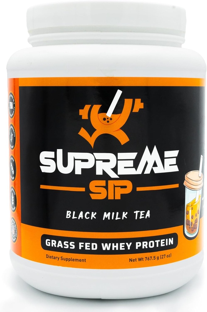 Boba Proteïne Poeder Gemaakt met echte zwarte thee - Boba Melk Thee Gezoet met natuurlijke Monk Fruit - Clean, Romige Boba Tea Proteïne Poeder - Gras Fed Wei Proteïne Isolaat Bubble Thee - 27 Oz