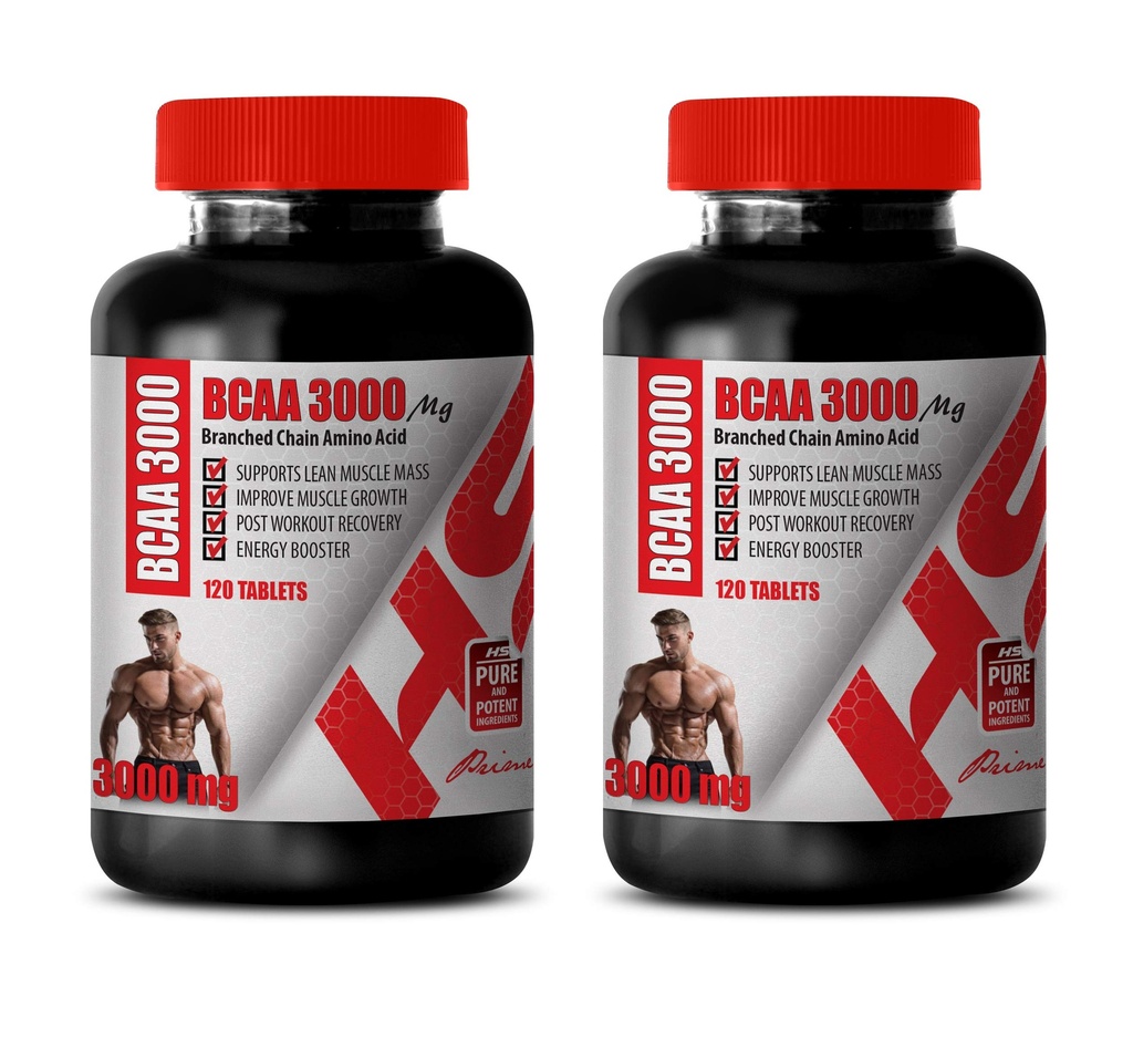 Pinces de construction musculaire pour les hommes - Acide amino à chaîne BRANCÉ - BCAA 3000MG - bcaa Train and Recover - 2 bouteilles 240 comprimés