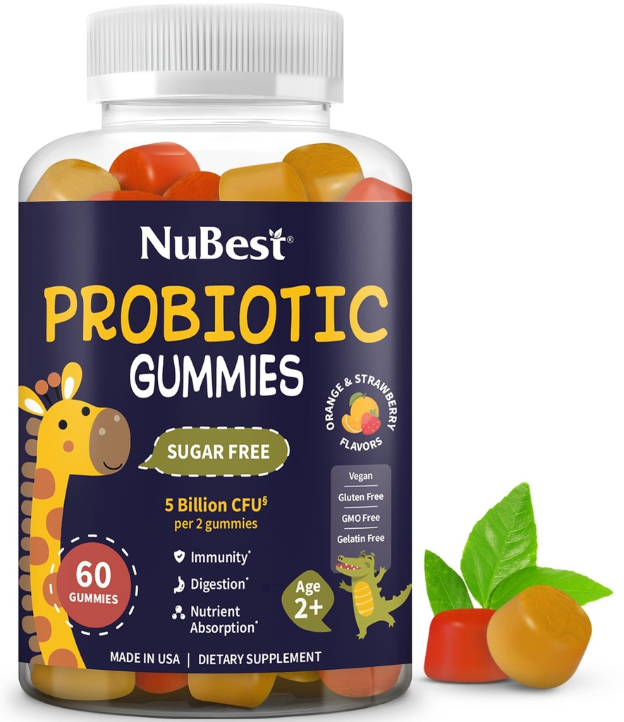 NuBest Daily Probiotic Gummies for Kids & Teens with 5 Miljard CFUs 