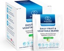Equilife mélange quotidien de fruits et légumes, supplément antioxydant super-alimentaire, goût de pomme de Crisp avec vitamine C, fibre et 9 acides aminés essentiels, soutient l'énergie, végétalien, 14 paquets à usage unique
