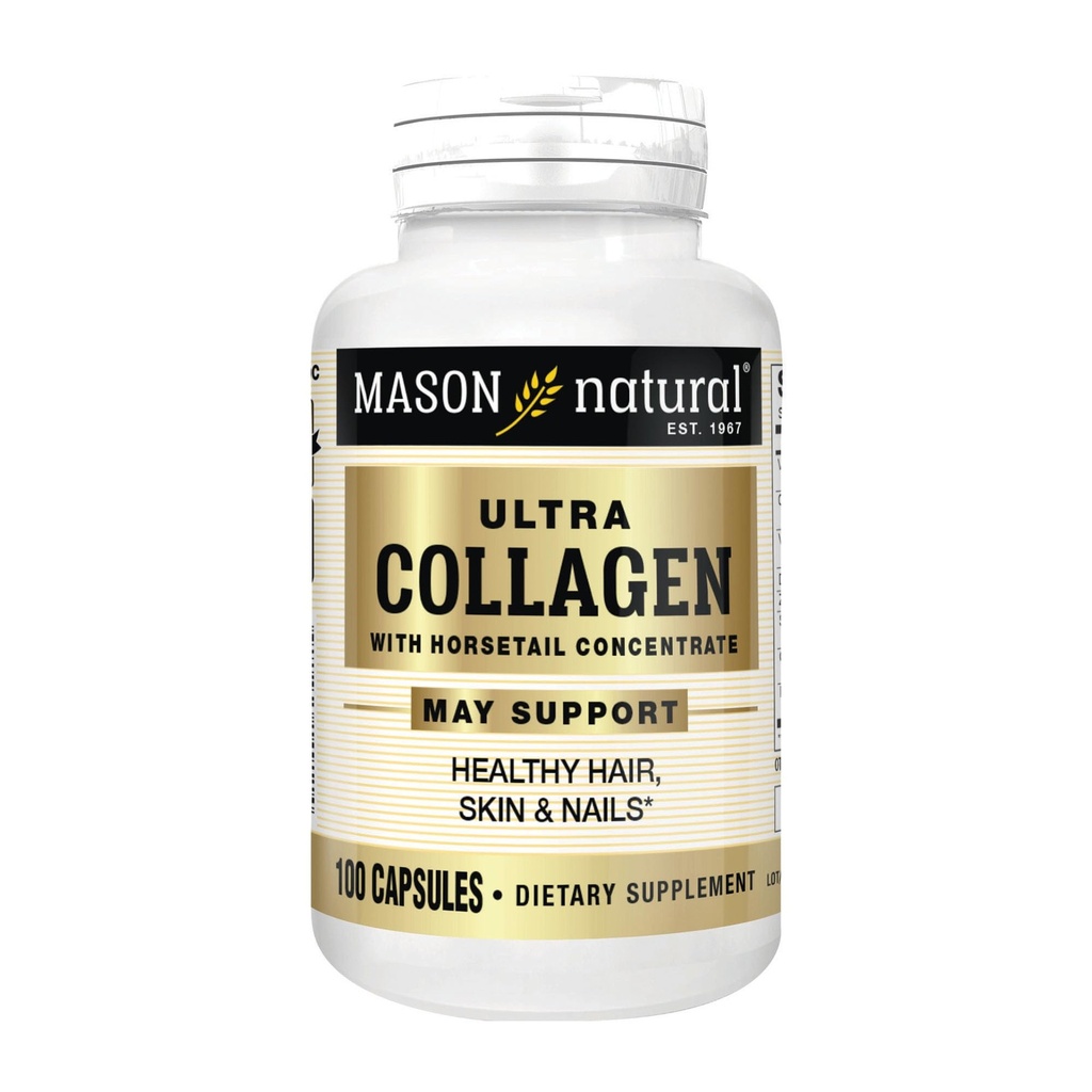 MASON NATUURLIJKE Ultra Collageen Capsules, 100% Pure Gehydrolyseerde Collageen Supplement voor gezonde huid, haar, nagels & gewrichten, 100 Telling, 50 Dagen Levering
