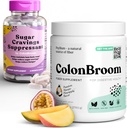 ColonBroom Psyllium Husk Powder Sugar Craving Suppressant - Chromium Picolinaat 200mcg, 2 Items - Colon Cleanser Fiber Supplement (50 Servings) + Sugar Craving Suppressant (60 Servings)