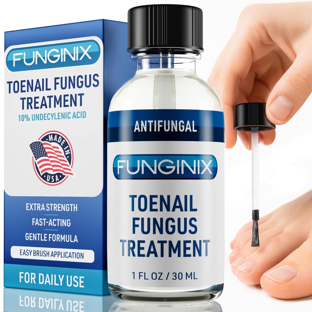 FUNGINIX Teennagel Schimmelbehandeling Extra sterkte - antischimmelnagelbehandeling met 10% Undecyleenzuur- en theeboomolie - gevoed door 15+ natuurlijke oliën en botanische producten - Made in USA (Packaging May Vary)