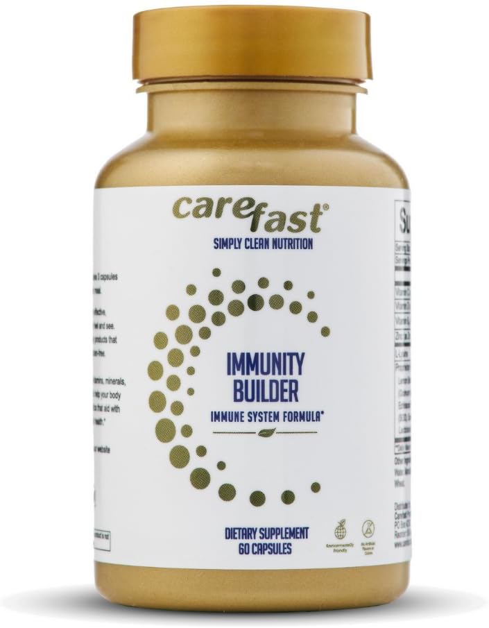 Immunity Builder Supplementen - 60 Natural Vegan Capsules - Vitaminen C, B6, D, Vlierbes Extract & Zink - Immuunsysteem Ondersteuning Booster voor mannen, vrouwen, ouderen