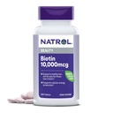 Natrol Biotin 10000mcg, Supplément pour les cheveux, la peau et les ongles sains pour ceux qui sont faibles en biotine, plus le soutien du métabolisme énergétique, 200 comprimés, jusqu'à un approvisionnement de 200 jours