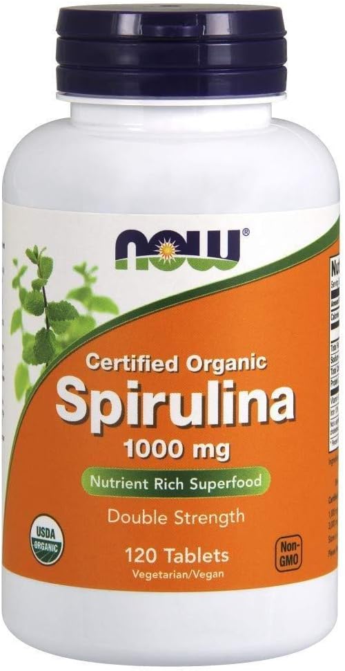 Maintenant Aliments - certifié biologique, Spiruline, 1000 mg, 120 comprimés