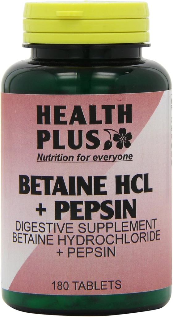 Health Plus Betaine Hcl + Pepsin Digestief Gezondheidssupplement - 180 tabletten