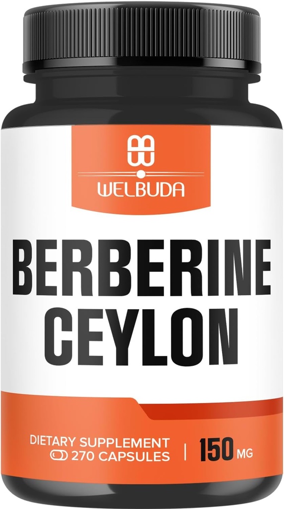 1000mg Berberine Supplement met 500mg Ceylon Cinnamon - 270 Capsules - Super Formule met Premium Ingrediënten - Ondersteuning Circulatory Health, Immune System, Body Management & Disgestie