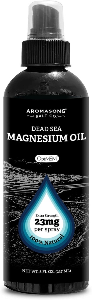 Aromasong Extra sterkte Ultra-Pure Magnesium Spray + OptiMSM (23mg Magnesium in elke spray) 8 Oz, bekend om te worden gebruikt voor beenproblemen en bevordert...