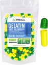 XPRS Nutra Size 00 Capsules vides - 100 Capsules de gélatine vides - Pills Bricolage Capsule Remplissage - Capsules de gel de pilules rechargeables pour les suppléments Do-It-Youlf (vert/jaune)