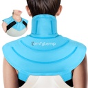 Paquet de glace Comfytemp pour épaules de cou soulagement de la douleur avec les paillettes, enveloppe de glace réutilisable pour épaules de gel, thérapie physique de compression froide pour le dos supérieur, blessures cervicales (S)