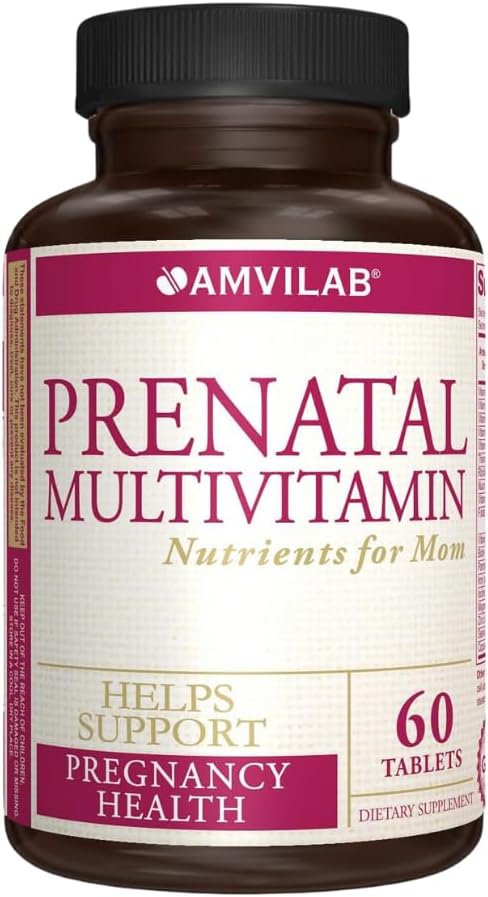 Prenatale multivitamine - helpt de gezondheid van de zwangerschap te bevorderen - Ondersteunt de ontwikkeling van het immuunsysteem en de foetus - essentiële voedingsstoffen voor moeder en baby - veilige formule - dieetsupplement - 60 tabletten
