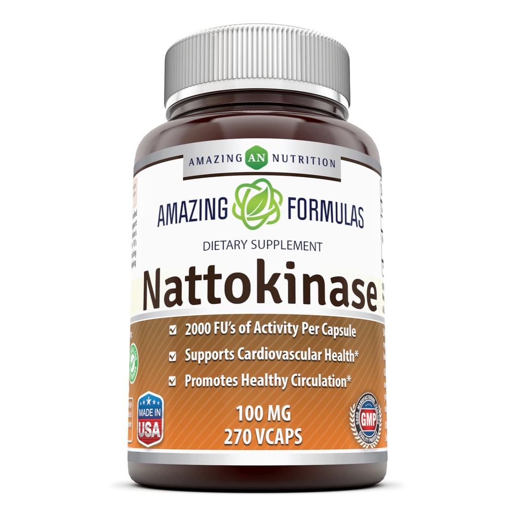 Verbazingwekkende Formules Nattokinase Dieetsupplement 100 mg Veggie Capsules Supplement 