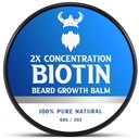 Biotine baard balsem voor mannen & conditioning baard was - Gemaakt met Castor olie Natuurlijke en biologische ingrediënten - Hydraten & Thickens gezicht haargroei - 2 Ounce Tin