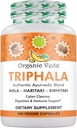 Organic Veda Triphala Powder 300 Capsules, 1000mg - Organic Triphala Supplement for Colon Cleanse, Immune, Gut & Digestion Health - Whole Green Antioxidants Amla, Haritaki & Bibhitaki - Vegan Pills