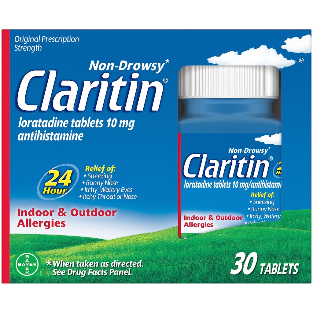 Claritine 24 HR Non Drowsy Allergie Medicine, Loratadine antihistamine tabletten, 30 Ct
