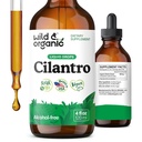 Wild & Organic Cilantro Tinctuur - Herbal Detox Drops with Cilantro Extract - Liquid Coriander Leaf Supplement - Vegan, Sugar & Alcohol-Free Drops - 4 fl oz