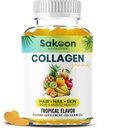 Gommies de collagène halal pour les femmes et les hommes - Anti-vieillissement, croissance des cheveux, soins de la peau et suppléments de collagène de protéines de ongles forts - Non-OGM, sans gluten - Fabriqué aux États-Unis