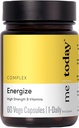 me today Energise Supplement Super B Vitamine B Complex for Men & Women - B6, B12 with Vitamin C, Zink, Ashwagandha and Siberian Ginseng - Energy and Immune Support - Vegan, 60 Servers