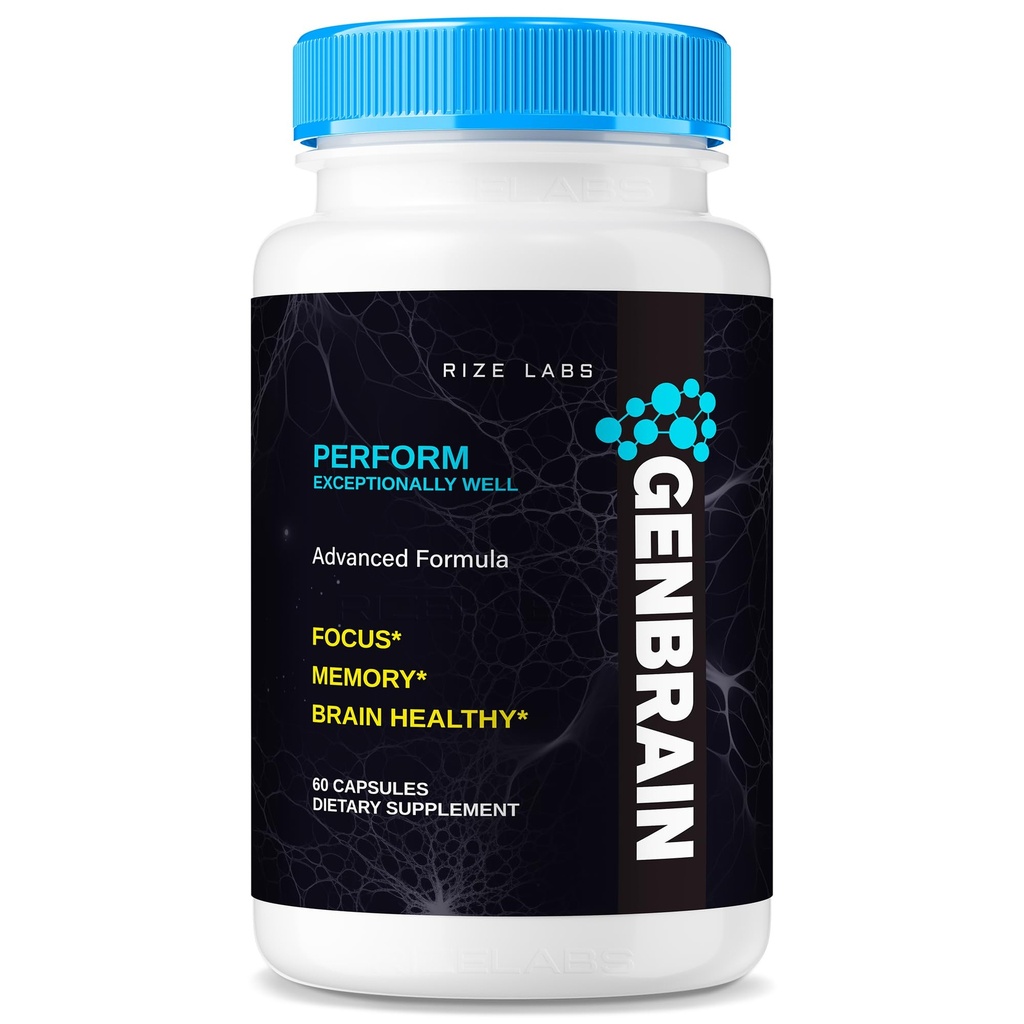 ize labs GenBrain Memory Supplement, Capsules supplémentaires de soutien au cerveau, Complexe avancé, Pure Pills All-Natural (60 Capsules)