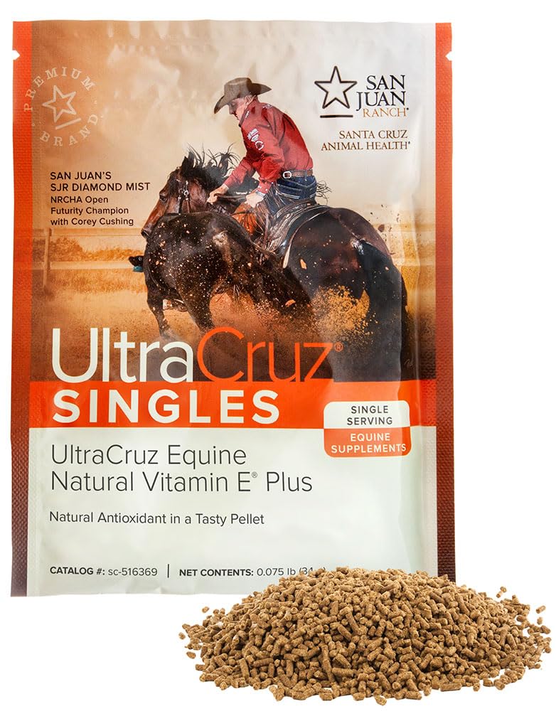 UltraCruz - sc-516417 Equine Natural Vitamin E Plus Supplement voor paarden, 60 enkele porties, Pellet (30 dagen levering)