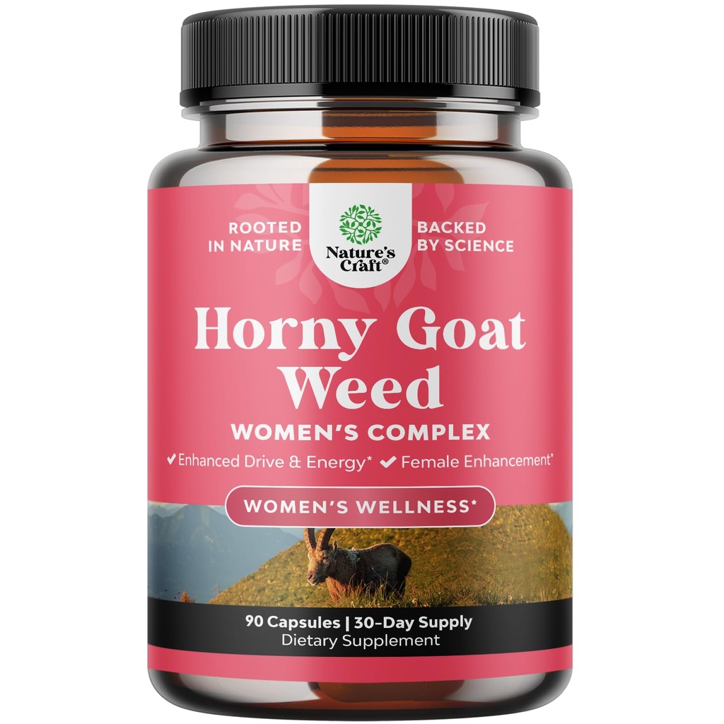 Horny Goat Weed for Women - Herbal Supplements Hornygoatweed Vrouwen Complex for Hormone Balance Mood Support & Overall Vrouwelijke Wellness - Maca Root & Tribulus Terrestris Vrouwelijke Supplement - 90 Tel.