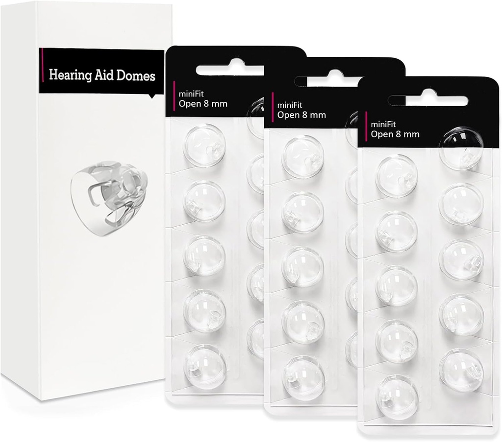 Open 8mm-Hearing Aid Domes for Oticon Minifit, Oticon Hearing Aid Supplies, Vervangingen Onderdelen Accessoires Universele Oticon Domes voor Hoortoestellen Reinigingssets (30 Stuks)