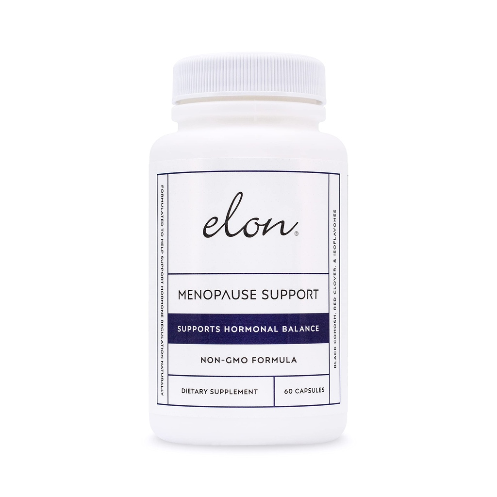 Elon Menopauze Supplement voor vrouwen Menopauze Relief voor Hot Flashes, Good Swings & Slaapproblemen, Non-GMO Estrogen Supplement voor vrouwen w/Black Cohosh & Dong Quai (60 Capsules)