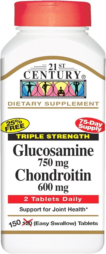 21St Century Triple Strength Glucosamine en Chondroitin - 150 tabletten