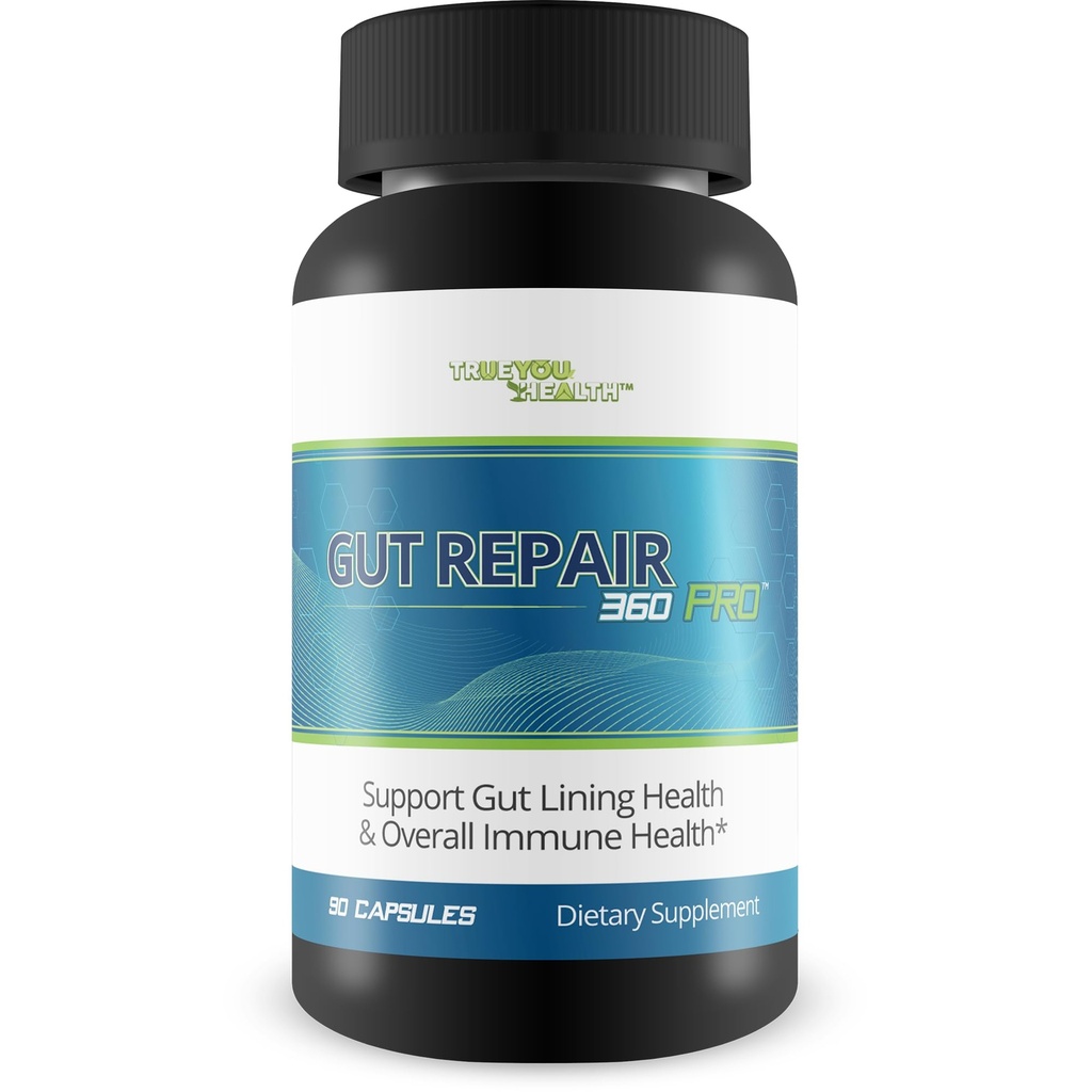 Gut Repair 360 Pro - Intestinal Health Supplement - LeakyGut Repair - Support GI Lining Health - Help Reduce Symptoms Like Bloating, Heartburn, IBS - Our Best Gut Support Formula