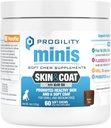 Nootie Progility Mini Skin & Coat Supplement voor kleine honden, visolie ondersteunt gezonde huid & Coat, 60 zachte kauwen per container