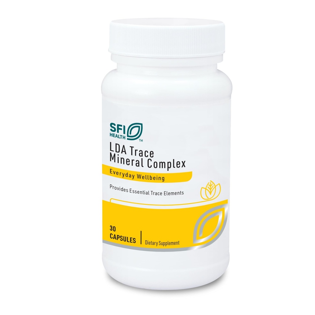 Klaire Labs SFI Health LDA Trace Mineral Complex - 11 essentiële sporenelementen met TRAACS chelated Minerals, Hypoallergene & No Iron (30 Vegetarische Capsules)