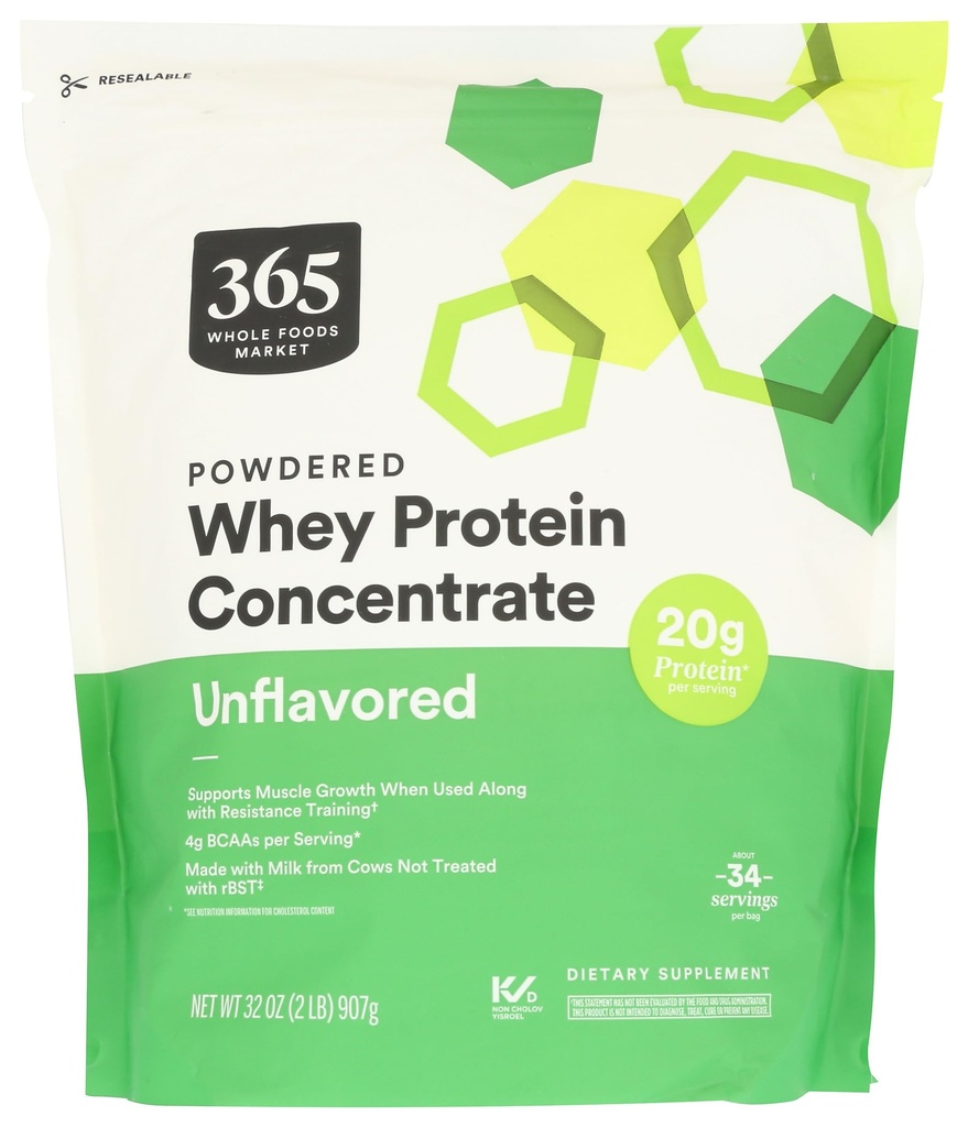 365 by Whole Foods Market, Unflavored Whey Concentrate Proteïne Poeder, 32 Ounce